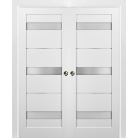 SARTODOORS Barn Interior Door, 32" x 80", White QUADRO4055DP-WS-48
